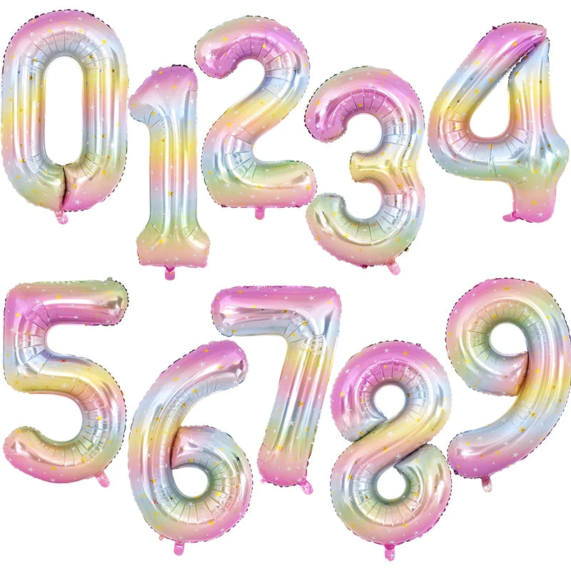 Rainbow Unicorn balloon number foil 40inch