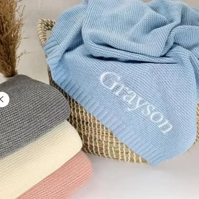 Personalized name baby blanket cotton 100x80cm Skin-custom