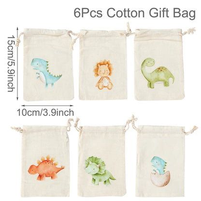Animal character Gift Bags for Party 6pcs