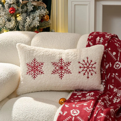 Embroidered Merry Christmas Cushion Cover