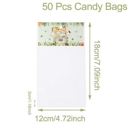 Jungle Animal Plastic  Candy bags Self-Adhesive 30/50pcs
