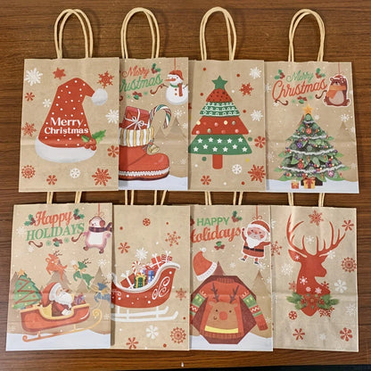 Christmas Kraft Paper Gift Bags