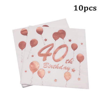 Paper napkin 30 40 50 60 Years Old