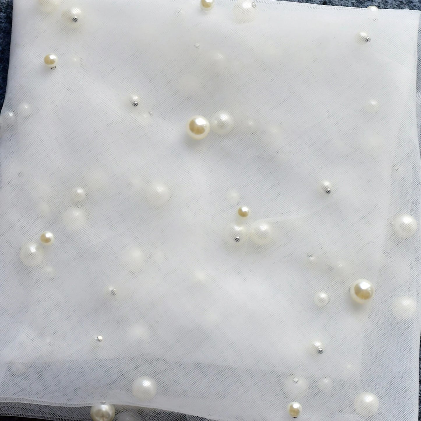 Short Wedding Veil for Bride Pearls