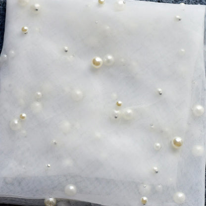 Short Wedding Veil for Bride Pearls