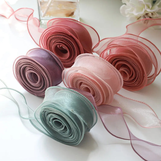 Satin ribbon mesh fabric Tulle ribbon 40mm 10 yards Roll