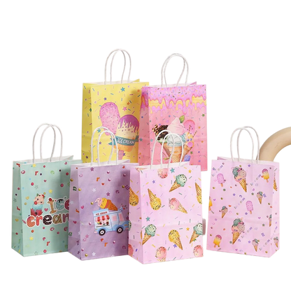 Ice Cream Party Gift Bags 6/12/24pcs
