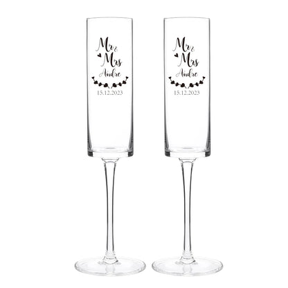 Custom Laser engraving name Champagne flute