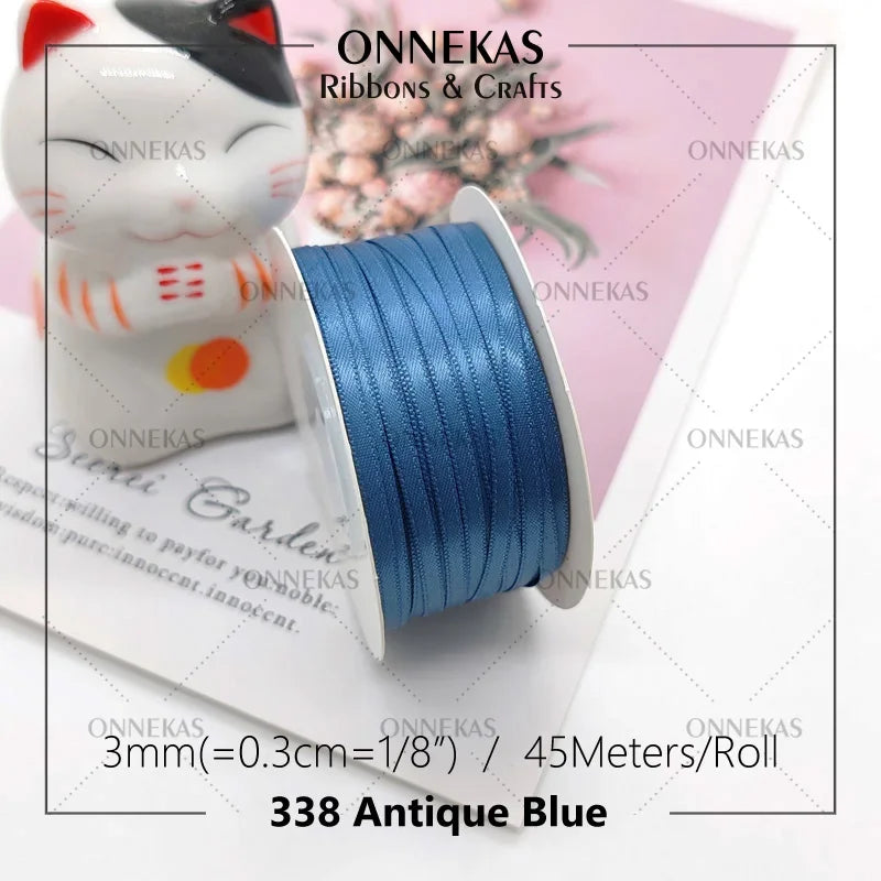 Satin ribbon 100% polyester (45M) 3mm