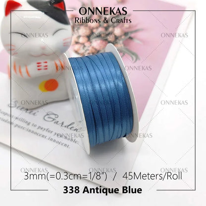Satin ribbon 100% polyester (45M) 3mm