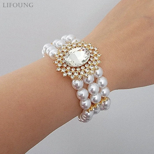 Ginna Pearl bracelets with glass stones