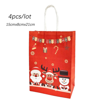 4pcs Christmas Paper Gift Bagsba