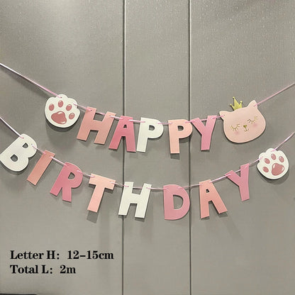 Pink crown cat foil balloon