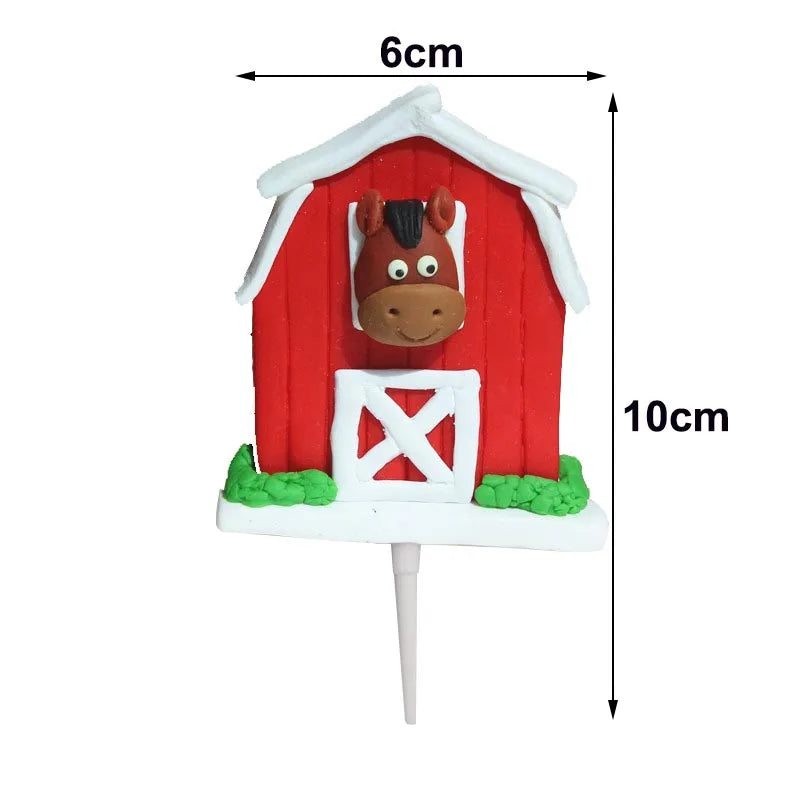 Farm animal party cake decoration 1pcs