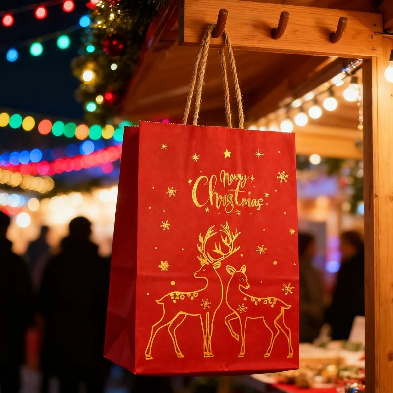 Kraft Christmas Gift Bags – 1/15PCS