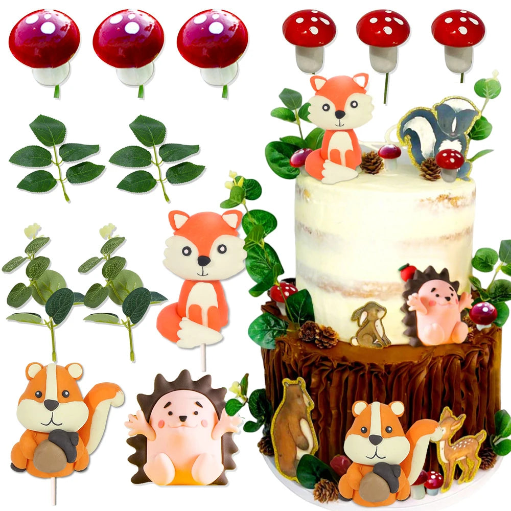 Pink Cake 3D decorations 13pcs