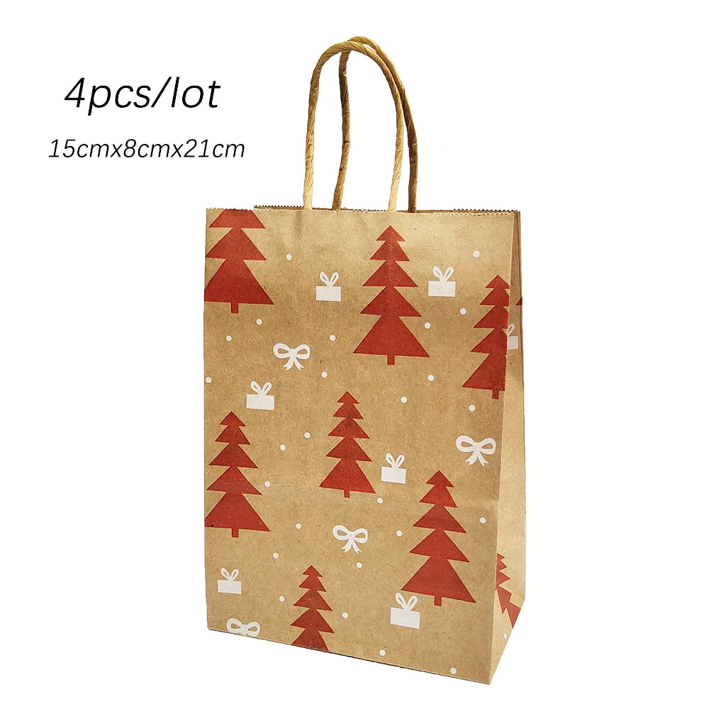 4pcs Christmas Paper Gift Bagsba