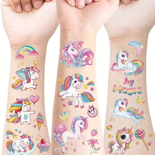 Glitter Unicorn  tattoos 12 pc
