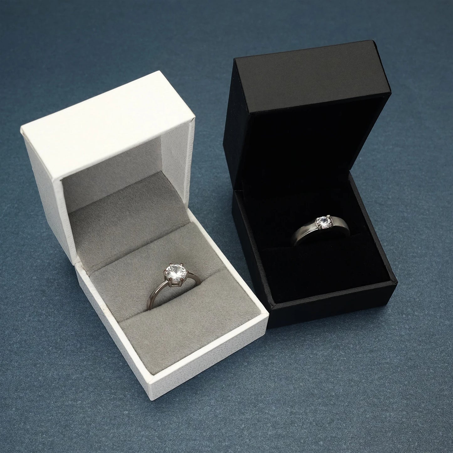 Set of 2 Personalized custom names and date ring box