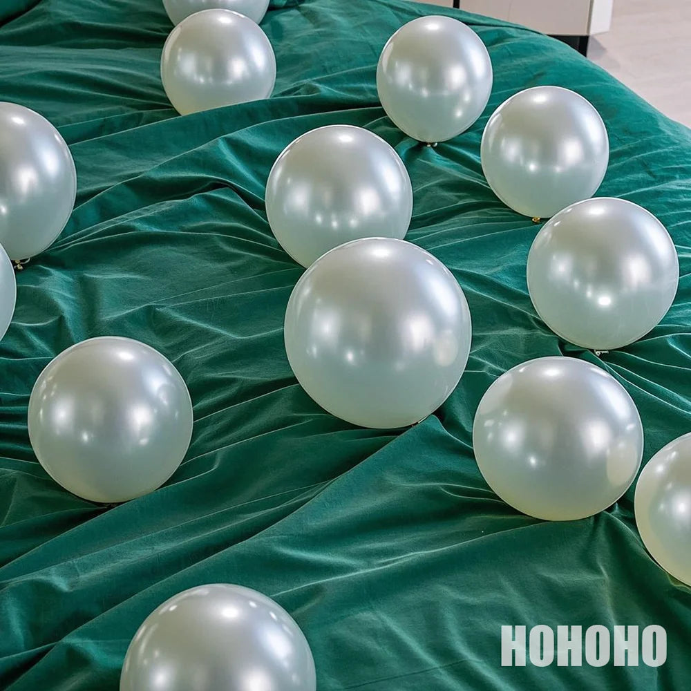 Shiny Pearl Balloons – Pink, Blue & White (5/10/12in)