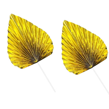 Paper Palm fan cake topper leaf 2Pcs