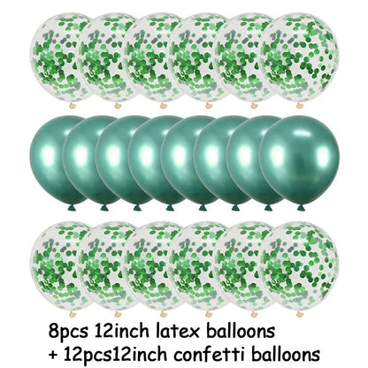 Jungle party green latex balloons
