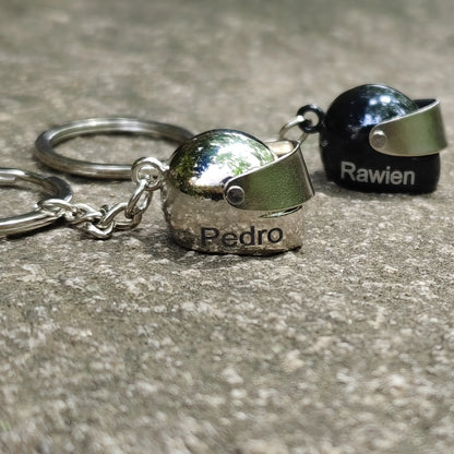 Personalized name motorcycle helmets keychain