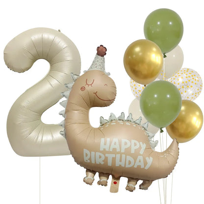 Caramel Colored Dinosaur  Balloon Set