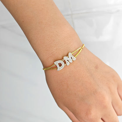 Sivana Doubel Crystal Zircon name customized Bracelets