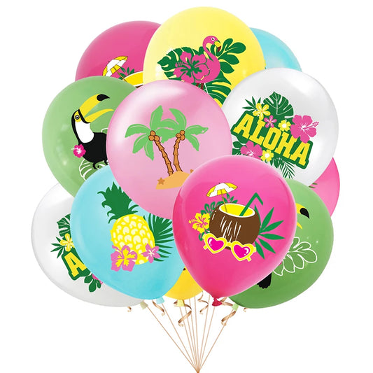 Hawaiian Party Aloha  Balloon  12pcs