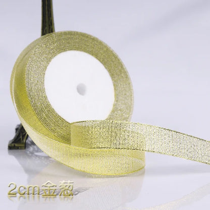 Glitter Satin Ribbon Crafts Organza Ribbons 22meters