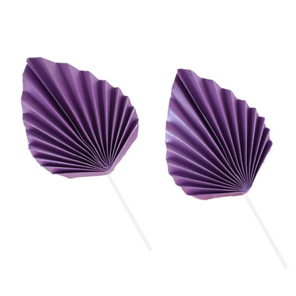 Paper Palm fan cake topper leaf 2Pcs