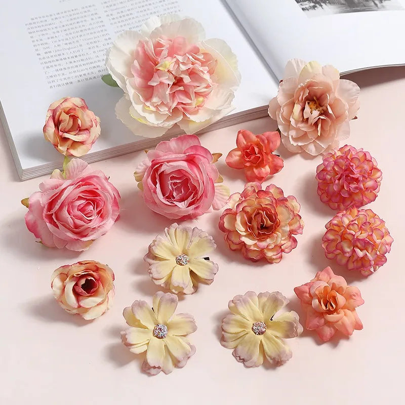 Mixed Rose silk fake flowers for decoration