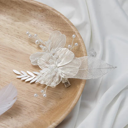Flower hair jewelry Pearl Crystal