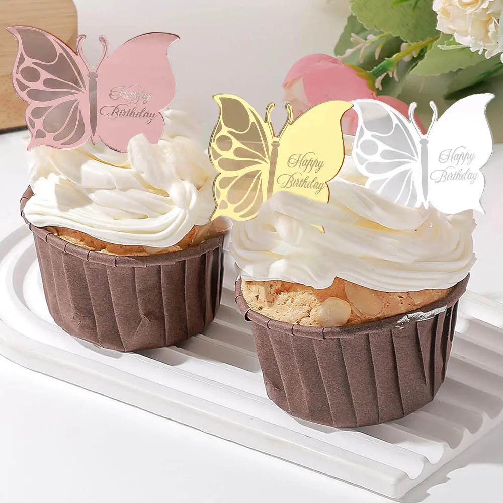 Pink Cake 3D decorations 13pcs