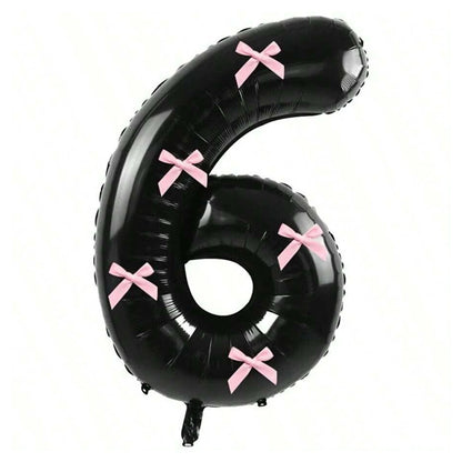 Pink Bow balloons number