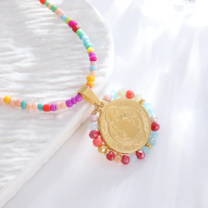 Virgin Mary medal pendant