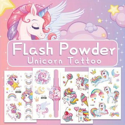 Glitter Unicorn  tattoos 12 pc