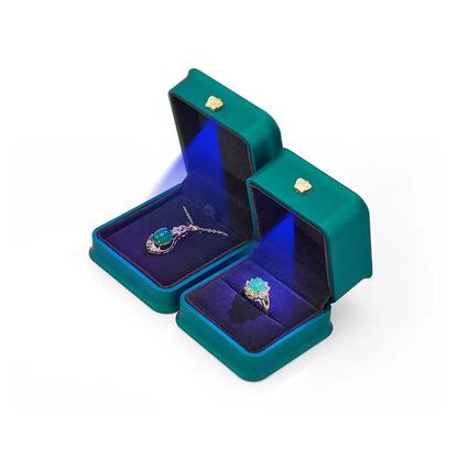 LED Light double rings box for wedding