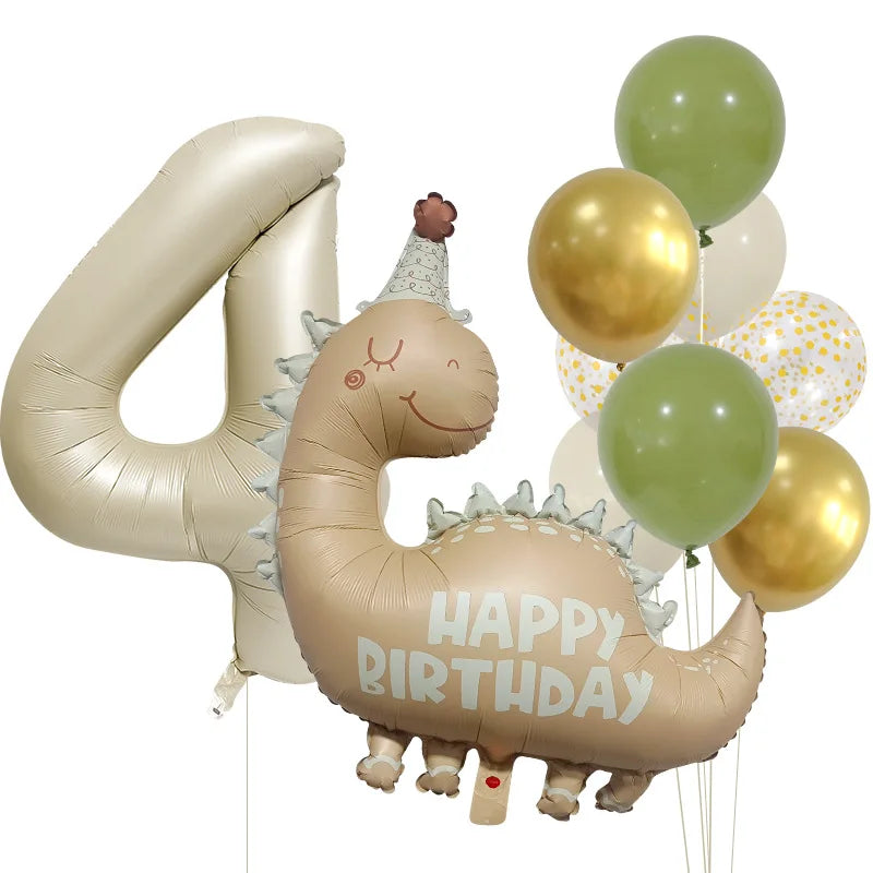 Caramel Colored Dinosaur  Balloon Set