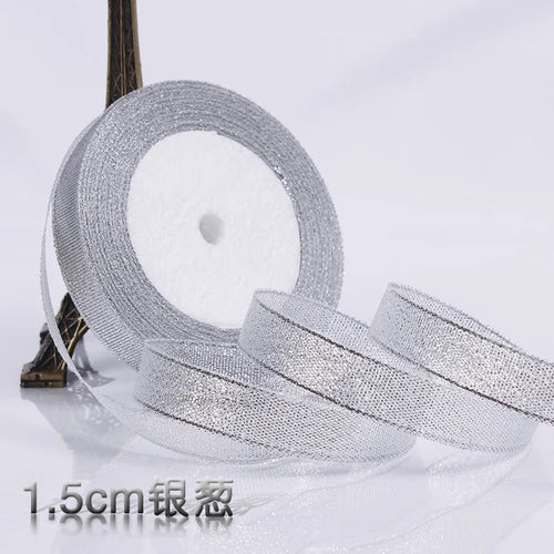 Glitter Satin Ribbon Crafts Organza Ribbons 22meters