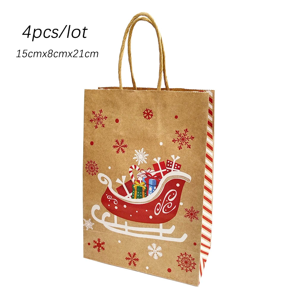 4pcs Christmas Paper Gift Bagsba