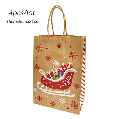 4pcs Christmas Paper Gift Bagsba