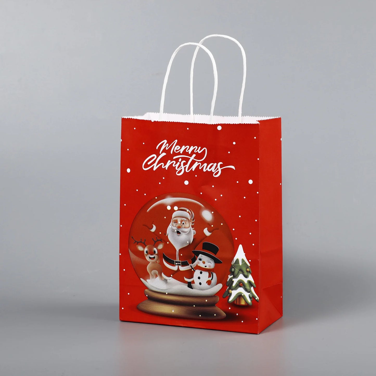 Red Kraft Gift Bags – 8/16pcs Christmas Party Favor