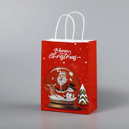 Red Kraft Gift Bags – 8/16pcs Christmas Party Favor
