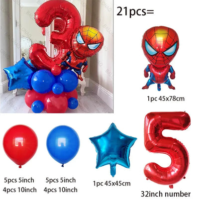 Stand Spiderman Balloon 21pcs