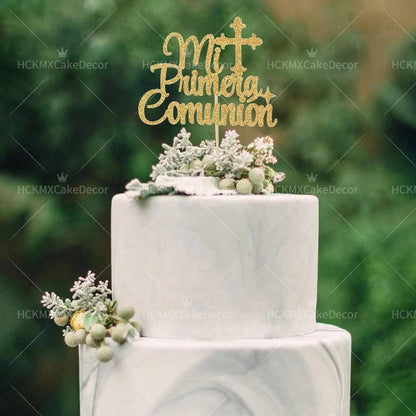 God Bless & Paper cross cake decorations