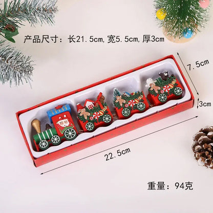 Wooden Christmas Train Ornament