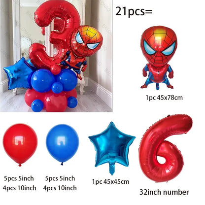 Stand Spiderman Balloon 21pcs