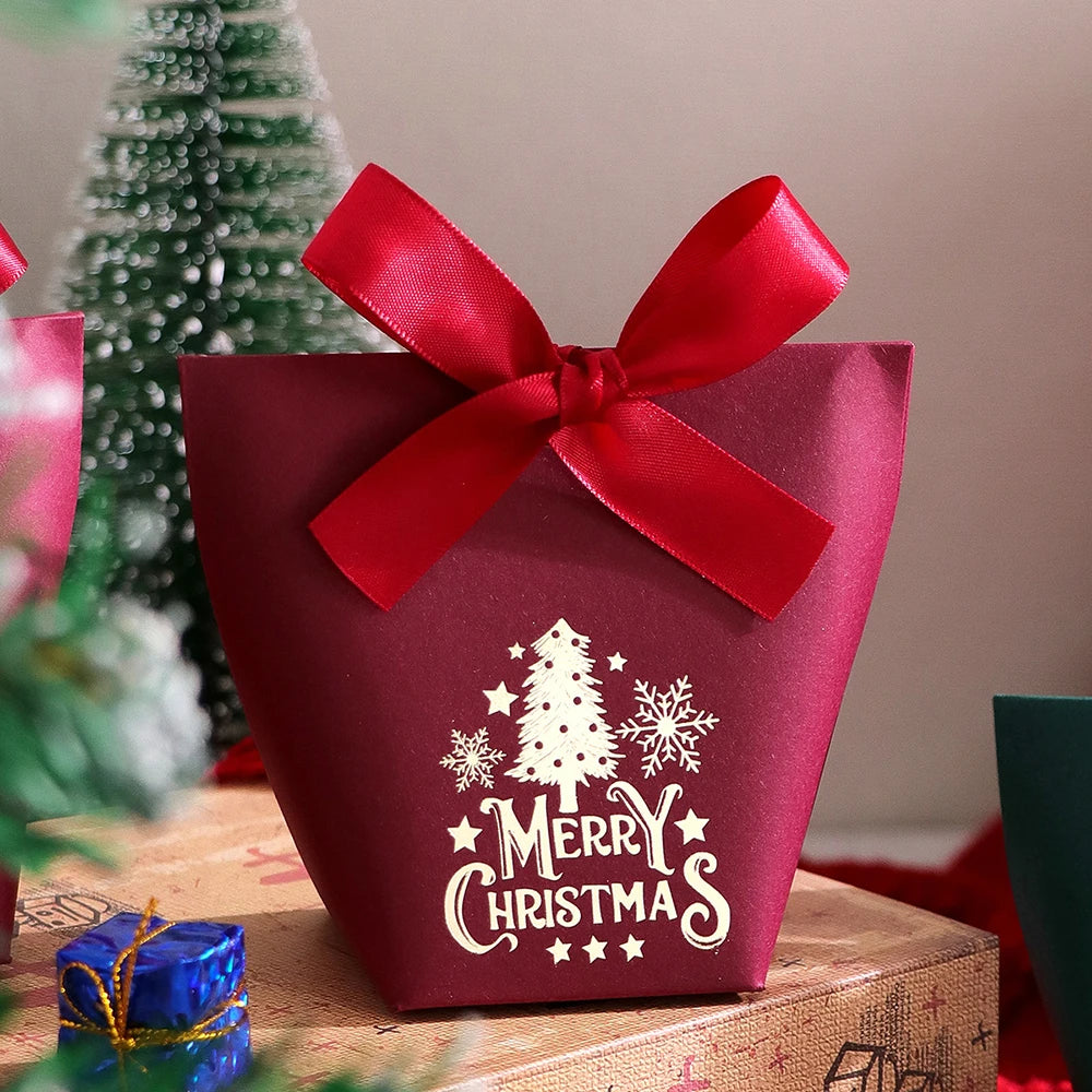 10pcs Hot Stamping Christmas Gift Boxes